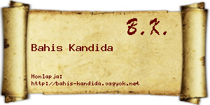 Bahis Kandida névjegykártya